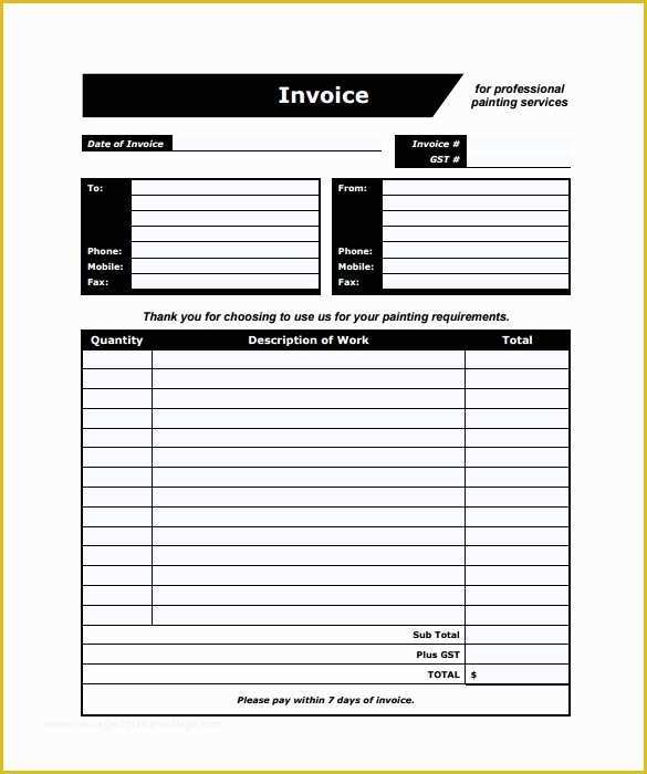 Professional Services Invoice Template Free Of Professional Invoice Templates 7 Download Free Documents