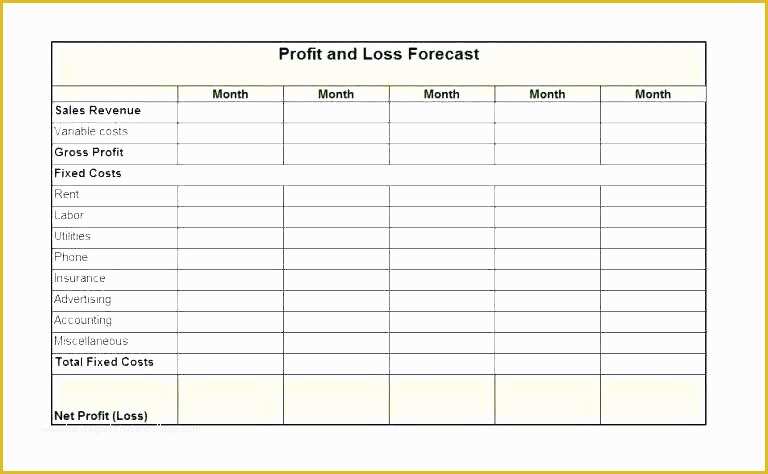 Profit and Loss Statement Excel Template Free Of Monthly Profit and Loss Template Best Statement Free