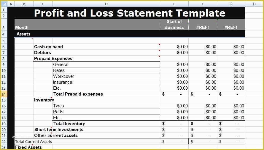 Profit and Loss Statement Excel Template Free Of Profit and Loss Statement Template Xls