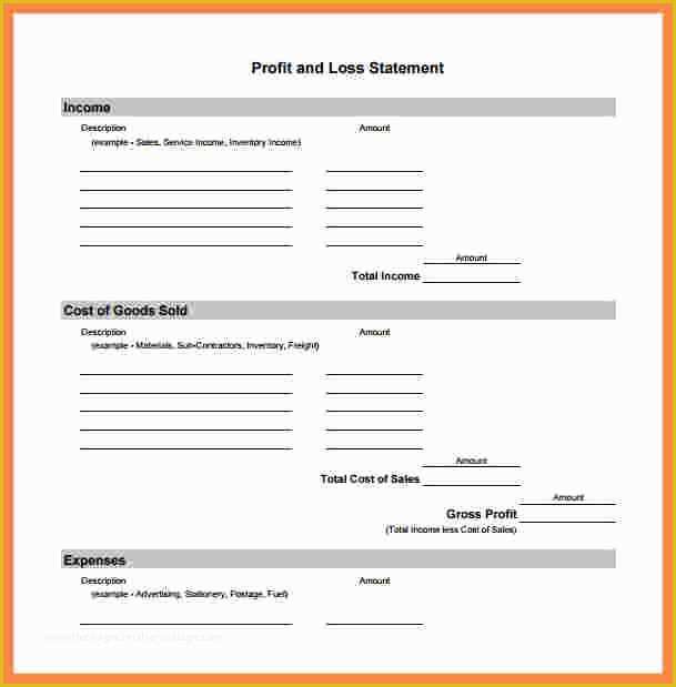 Profit and Loss Statement Template Free Download Of 11 Profit and Loss Statement Template Free