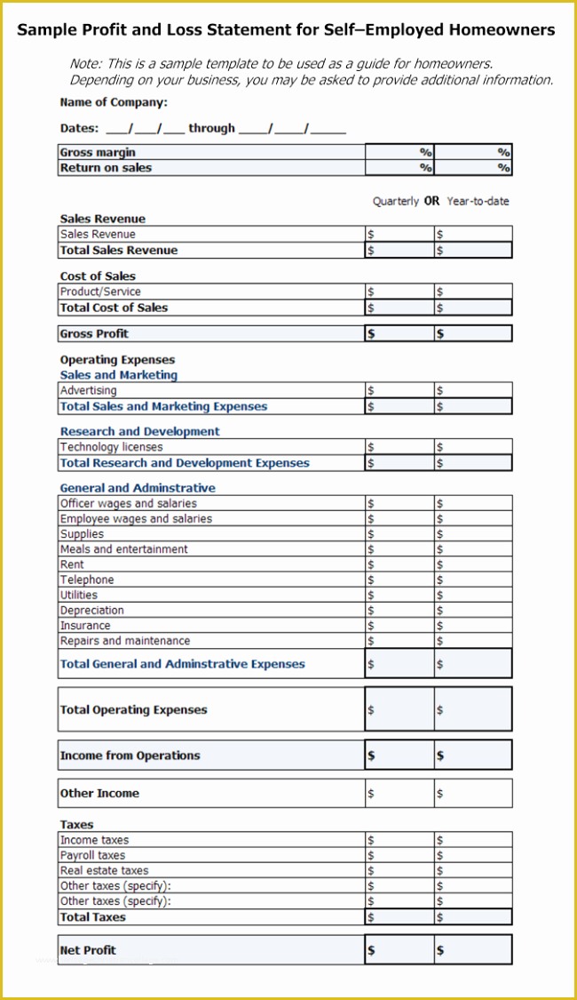 Profit and Loss Statement Template Free Download Of 5 Plus Profit and Loss Statement Templates for Excel