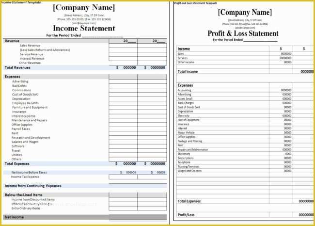 Profit and Loss Statement Template Free Download Of Free Download In E Also Profit and Loss Statement