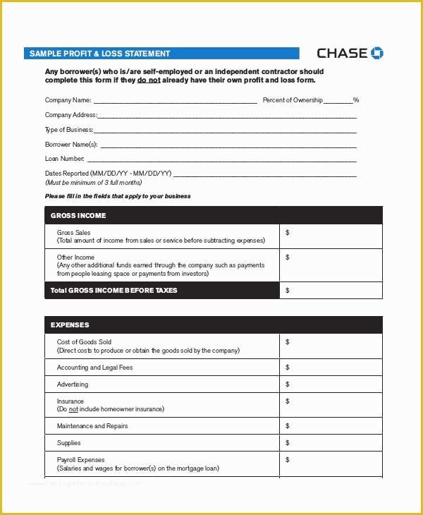 Profit and Loss Statement Template Free Download Of Profit & Loss Statement Template 13 Free Pdf Excel