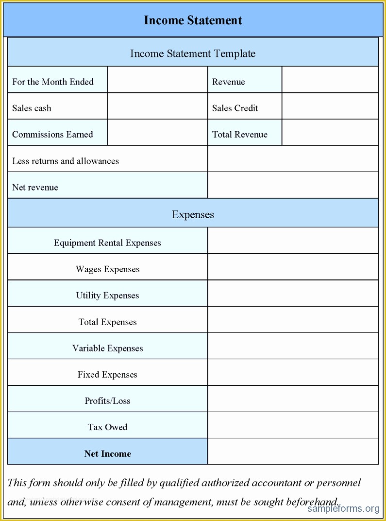Profit and Loss Statement Template Free Of Blank Profit and Loss Statement Example Mughals
