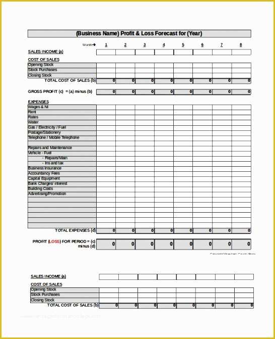 Profit and Loss Template Free Download Of 14 Simple Profit and Loss Template Excel Exceltemplates