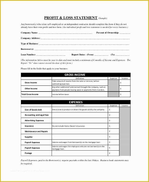 Profit and Loss Template Pdf Free Of Profit & Loss Statement Template 13 Free Pdf Excel