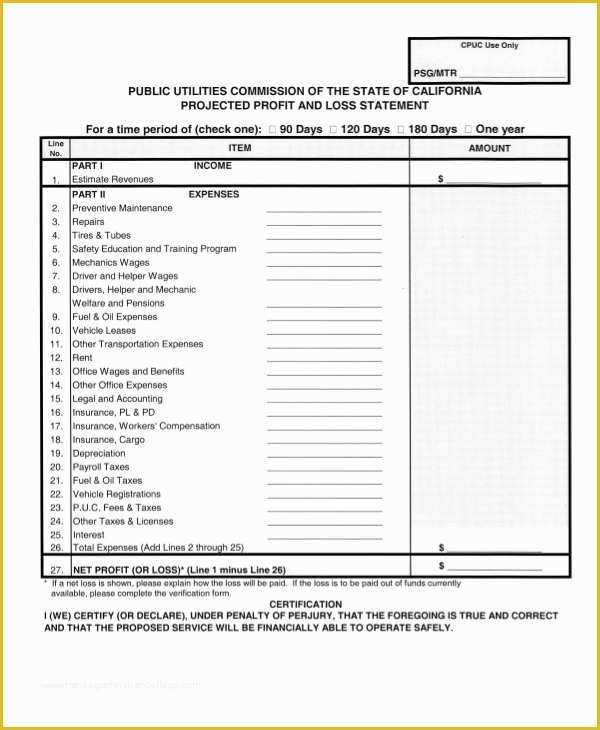 Profit and Loss Template Pdf Free Of Profit & Loss Statement Template 13 Free Pdf Excel