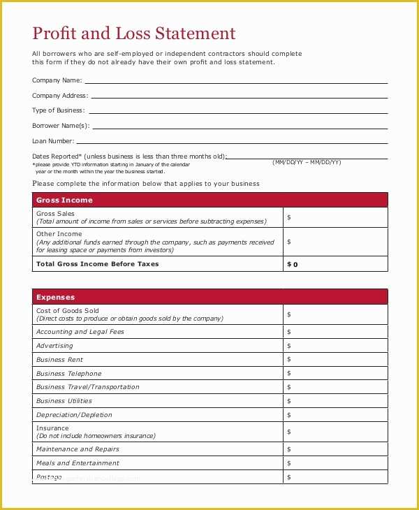 Profit and Loss Template Pdf Free Of Sample Profit and Loss Statement 14 Documents In Pdf