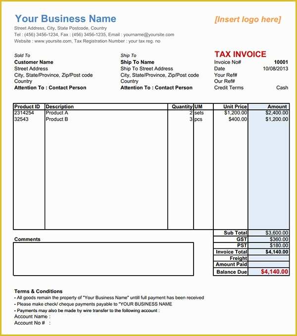 Proforma Invoice Template Pdf Free Download Of 16 Customisable Tax Invoice Templates to Download Free