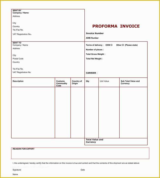 Proforma Invoice Template Pdf Free Download Of 8 Proforma Invoice Templates and Samples for Word Excel