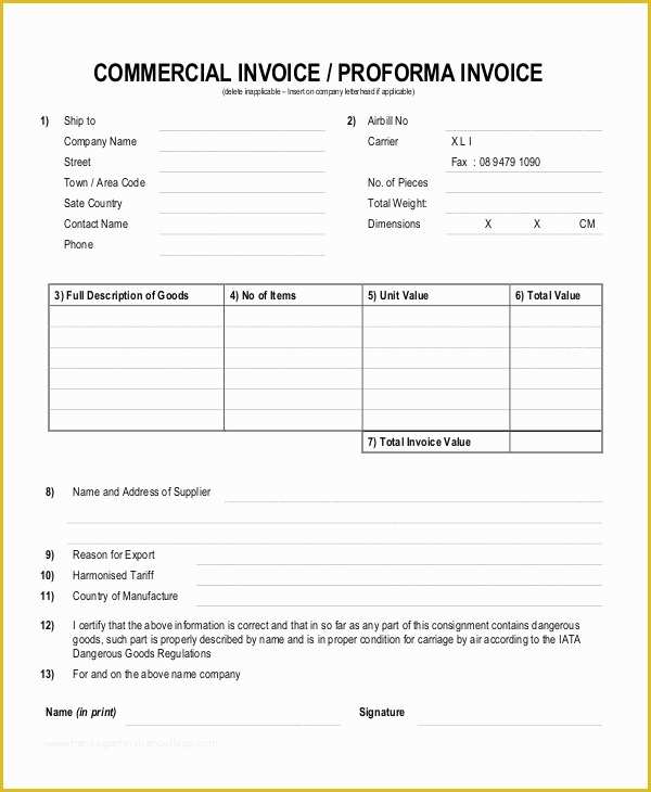 Proforma Invoice Template Pdf Free Download Of Blank Proforma Invoice Template Proforma Invoice 13 Free