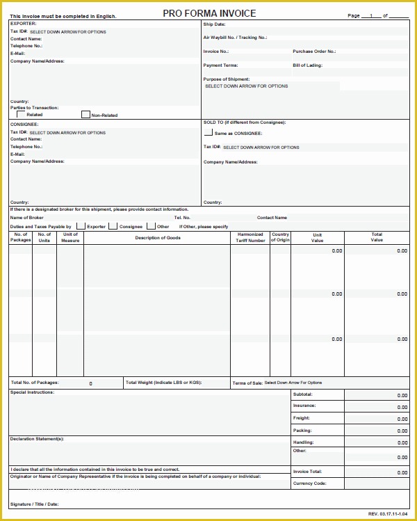 Proforma Invoice Template Pdf Free Download Of Fedex Proforma Invoice Template Pdf Pro forma Invoice