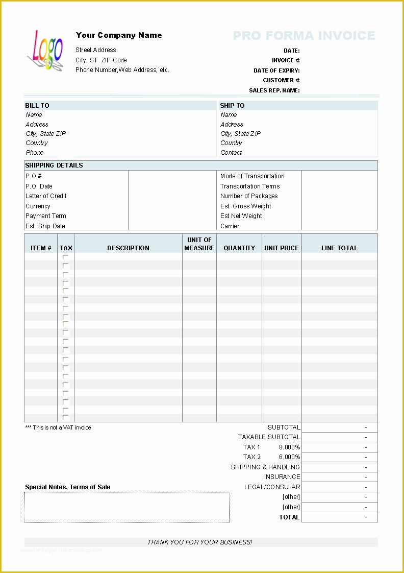 Proforma Invoice Template Pdf Free Download Of Free Proforma Invoice Template Uniform Invoice software
