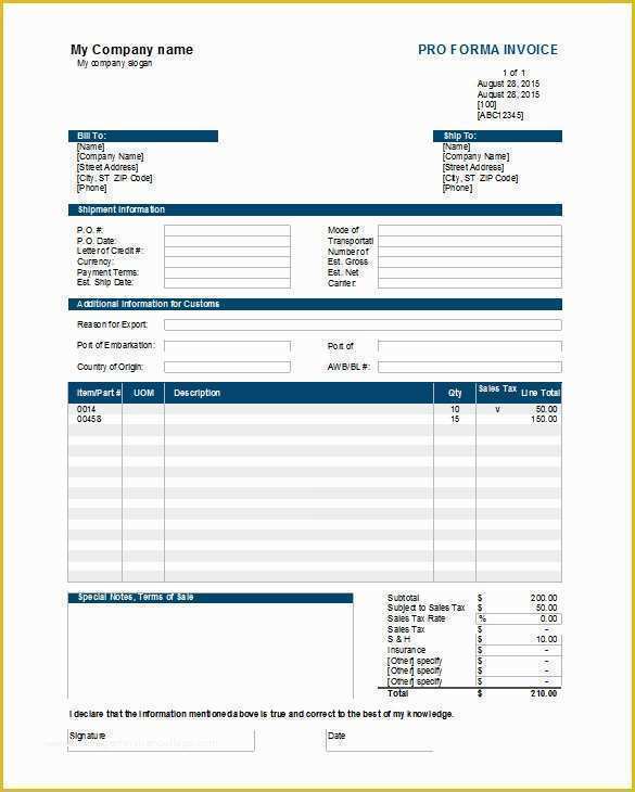 Proforma Invoice Template Pdf Free Download Of Invoice Template 53 Free Word Excel Pdf Psd format