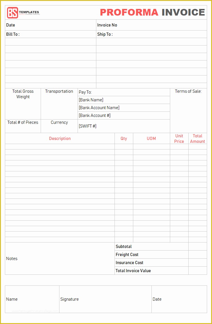 Proforma Invoice Template Pdf Free Download Of Proforma Invoice Template for Excel Free Excel