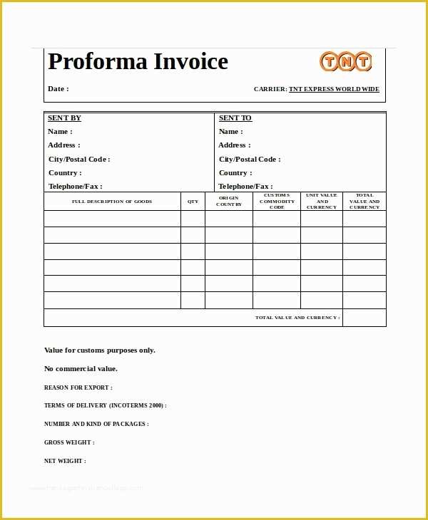 Proforma Invoice Template Pdf Free Download Of Proforma Invoice Template Yogatreestudio