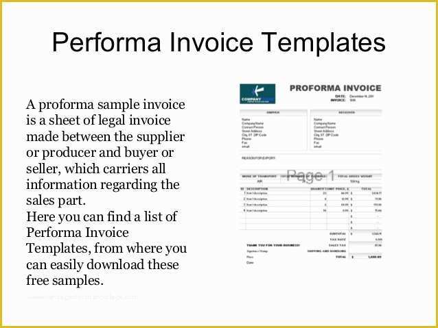 Proforma Invoice Template Pdf Free Download Of Proforma Invoice Templates Free Samples