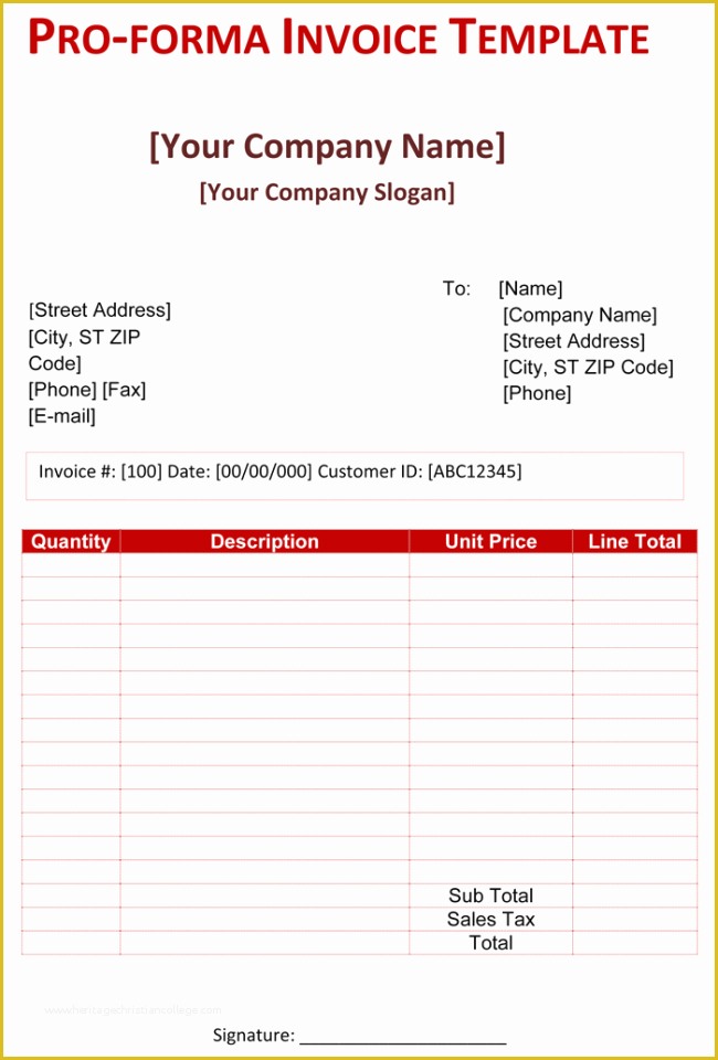 Proforma Invoice Template Pdf Free Download Of Proforma Invoice Templates