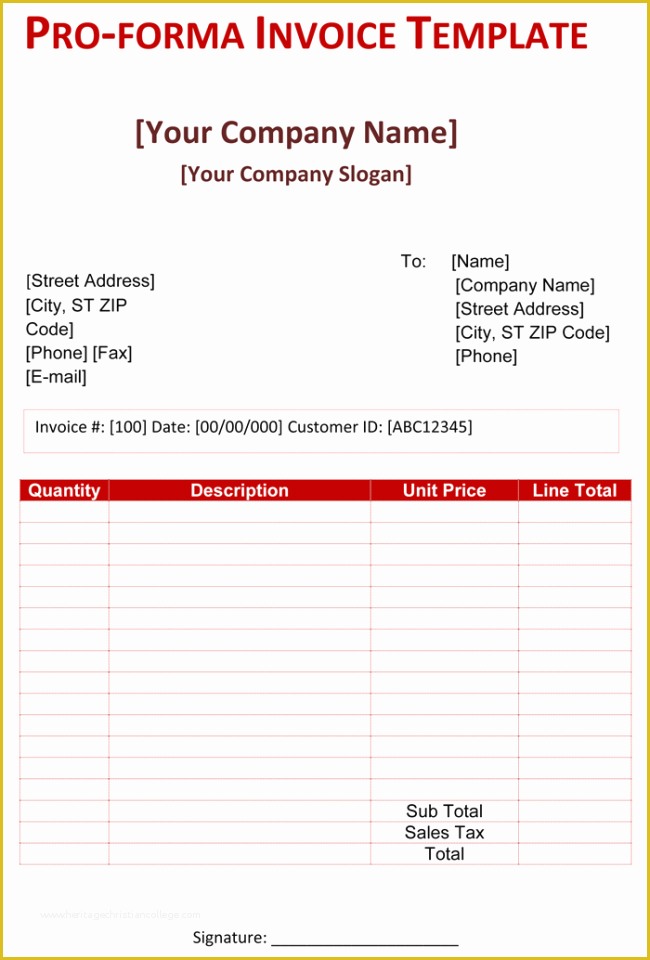 Proforma Invoice Template Pdf Free Download Of Proforma Invoice Templates