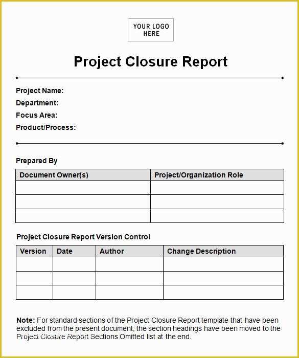 Project Closure Report Template Free Of 10 Project Closure Report