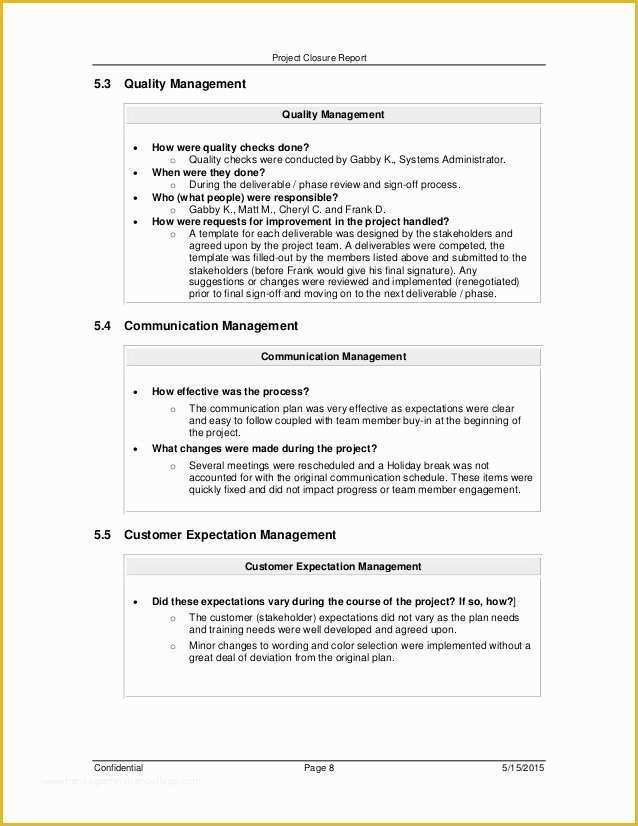 Project Closure Report Template Free Of C Burcham Project Closure Report