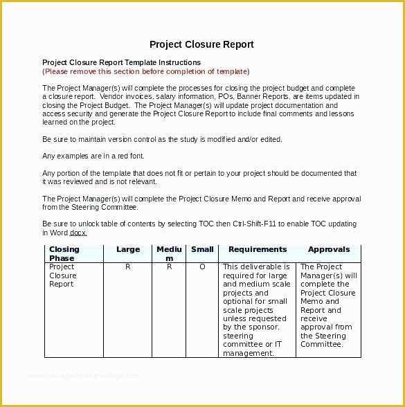 Project Closure Report Template Free Of Project Closeout Template Operations and Maintenance Plan
