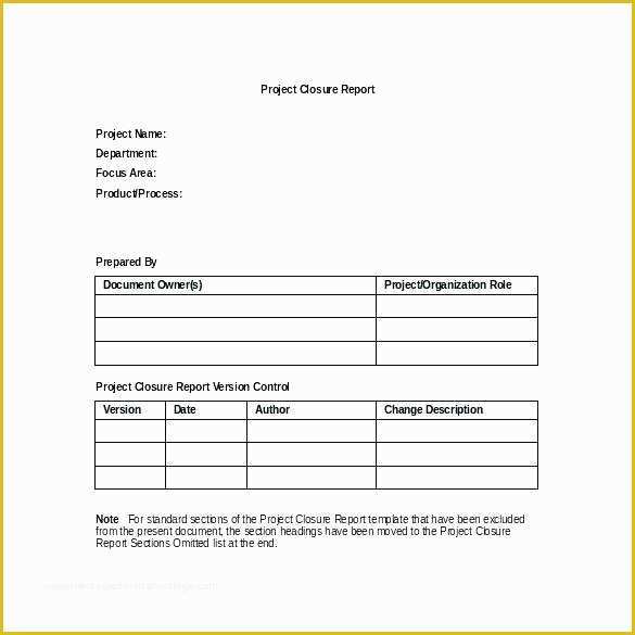 Project Closure Report Template Free Of Project Closure Email Template Project Closeout Checklist