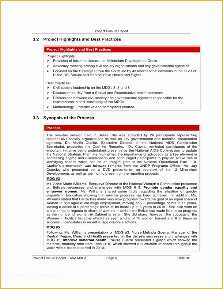 Project Closure Report Template Free Of Project Closure Report Free Download