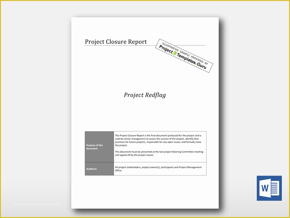 Project Closure Report Template Free Of Project Closure Report Project Templates Guru