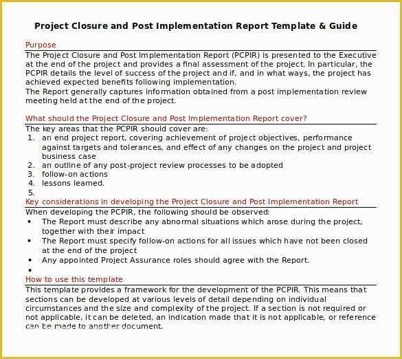 Project Closure Report Template Free Of Project Closure Report Template Word Free software and