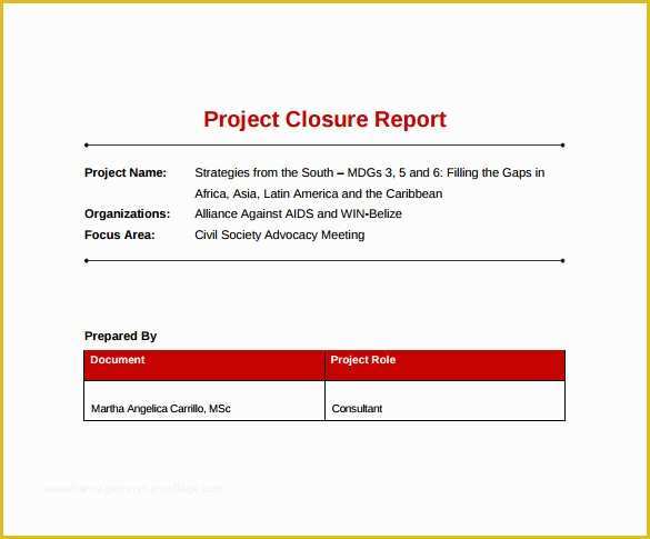 Project Closure Report Template Free Of Project Closure Template 9 Download Free Documents In