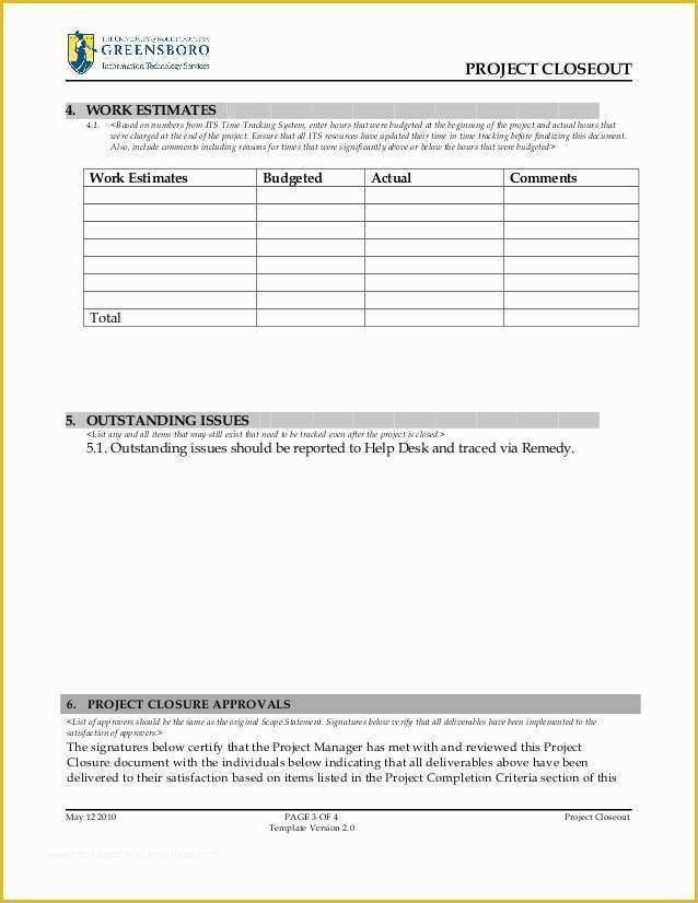 Project Closure Report Template Free Of Project Closure Template V3 0