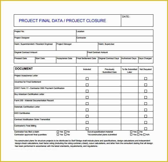 Project Closure Report Template Free Of Sample Project Closure Template 9 Free Documents In Pdf