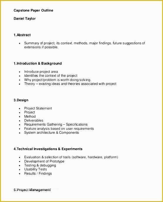 Project Outline Template Free Of 4 Project Outline Template In Pdf Sampletemplatess