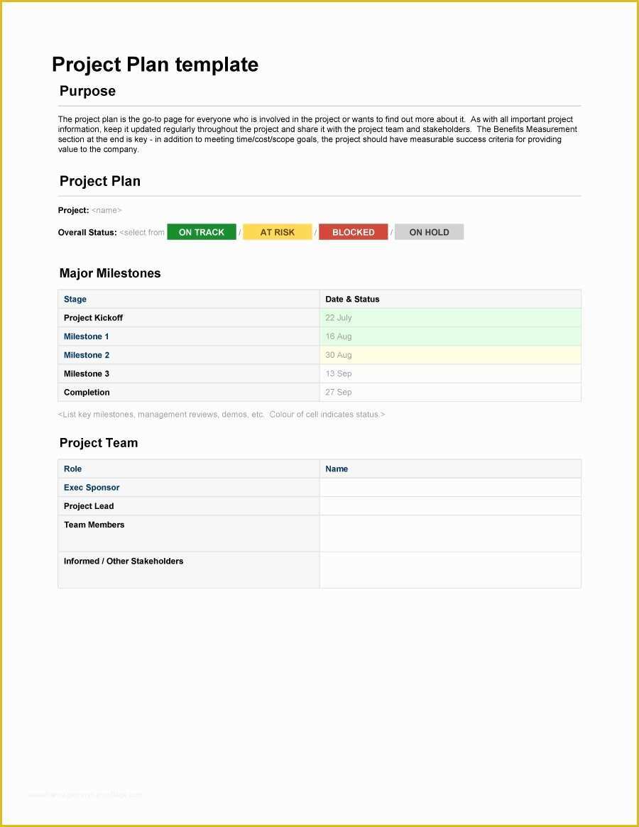 Project Outline Template Free Of 48 Professional Project Plan Templates [excel Word Pdf