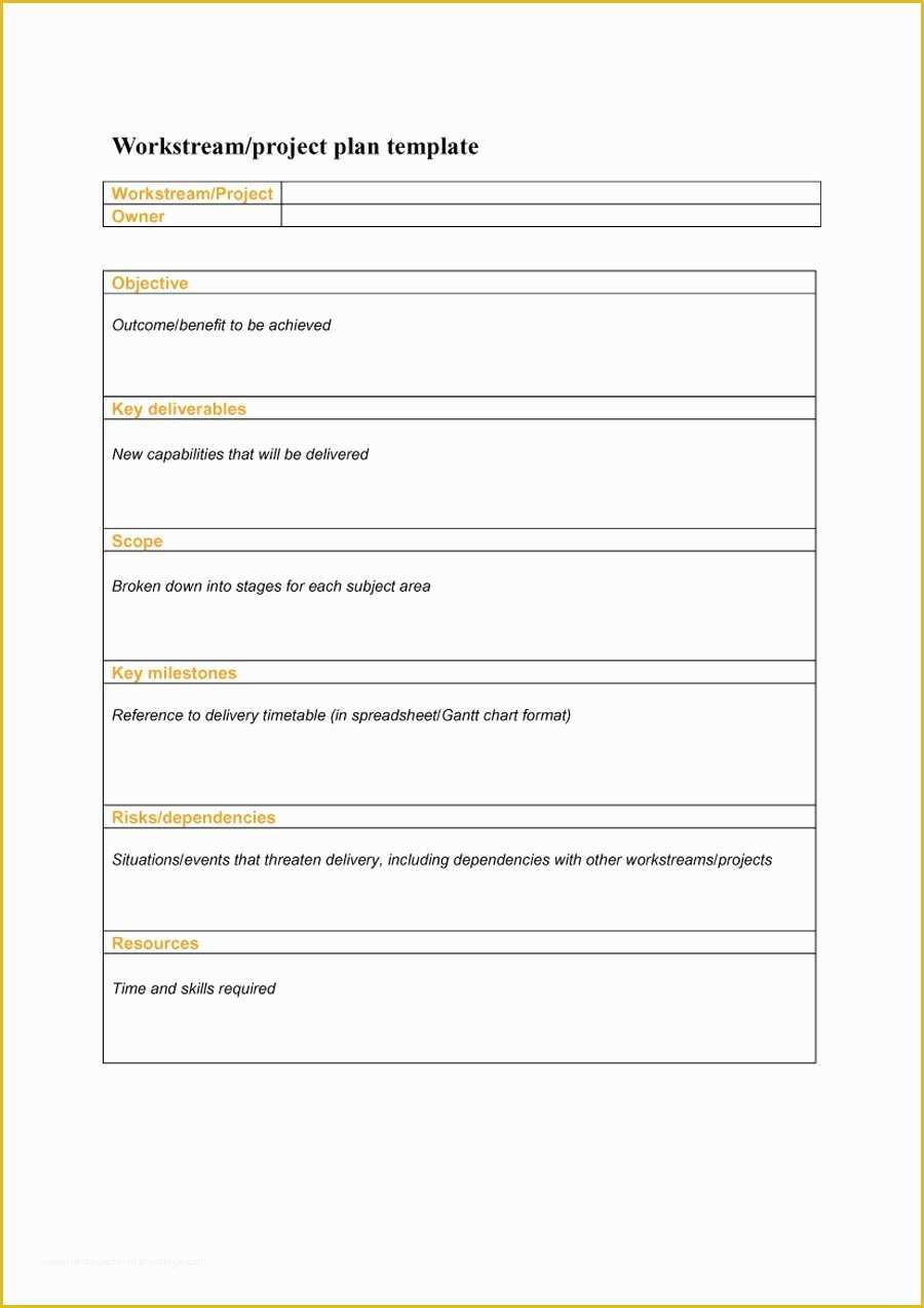 Project Outline Template Free Of 48 Professional Project Plan Templates [excel Word Pdf