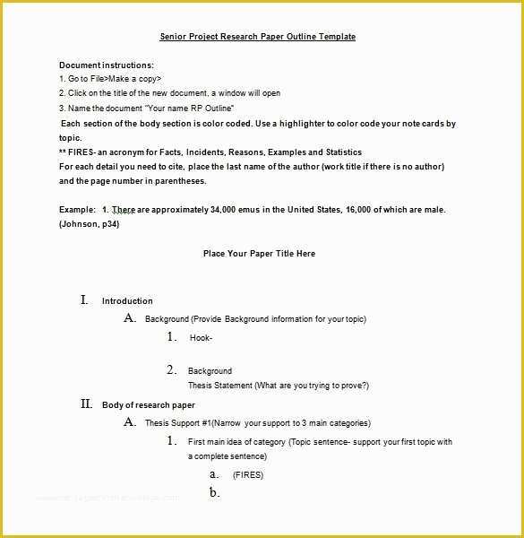 47 Project Outline Template Free
