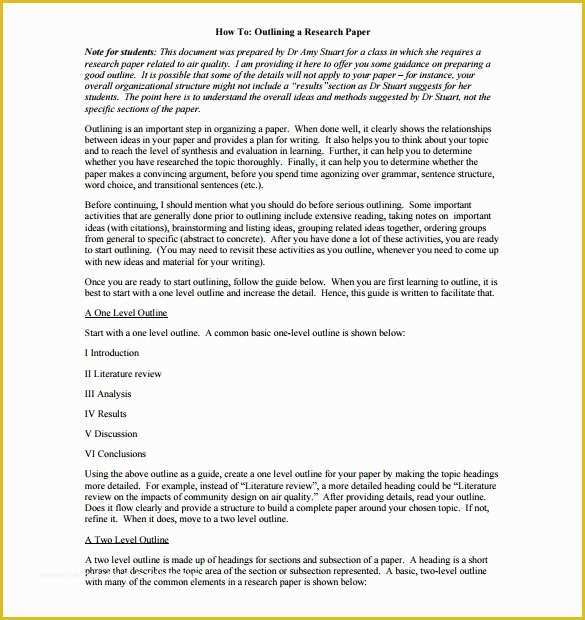 Project Outline Template Free Of Project Outline Template 8 Free Word Excel Pdf format