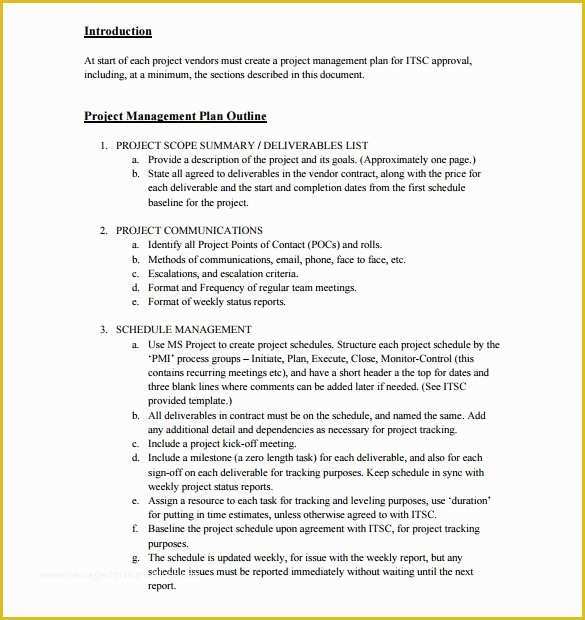 Project Outline Template Free Of Project Outline Template 8 Free Word Excel Pdf format