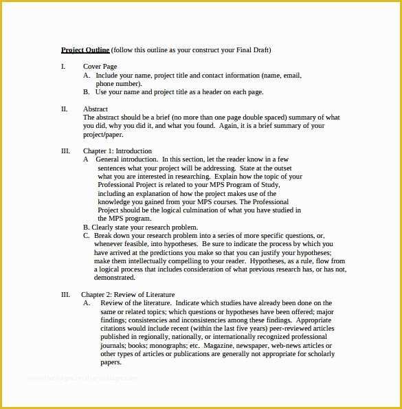 Project Outline Template Free Of Project Outline Template 9 Download Free Documents In