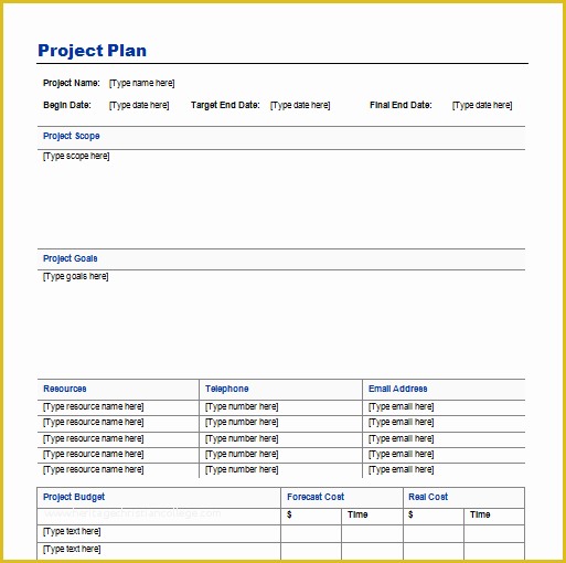 Project Outline Template Free Of Project Planning Template