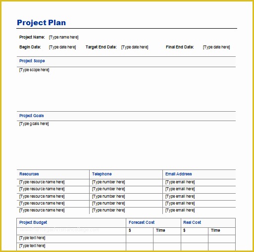 Project Outline Template Free Of Project Planning Template