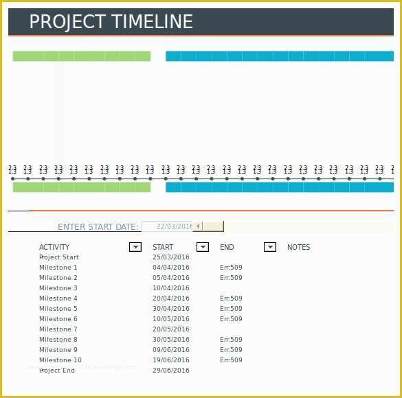 Project Timeline Excel Template Free Of Project Timeline Template 14 Free Download for Word