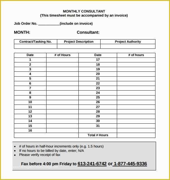 Project Timesheet Template Free Of 11 Monthly Timesheet Templates Free Sample Example format