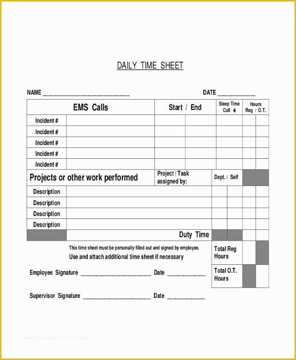 Project Timesheet Template Free Of 12 Daily Timesheet Templates Free Word Pdf format