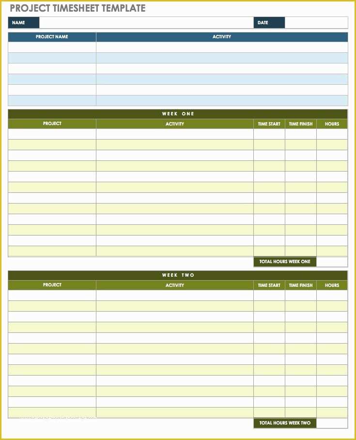 Project Timesheet Template Free Of 17 Free Timesheet and Time Card Templates