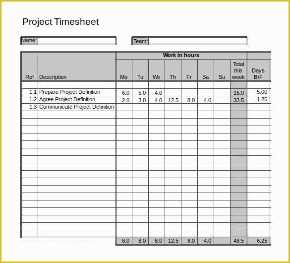 Project Timesheet Template Free Of 20 Project Timesheet Templates &amp; Samples Doc Pdf