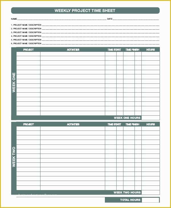 Project Timesheet Template Free Of 28 Printable Timesheet Templates