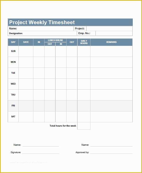 Project Timesheet Template Free Of 42 Timesheet Templates Docs Pages Word