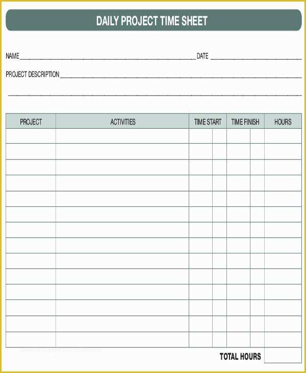 Project Timesheet Template Free Of 42 Timesheet Templates Docs Pages Word